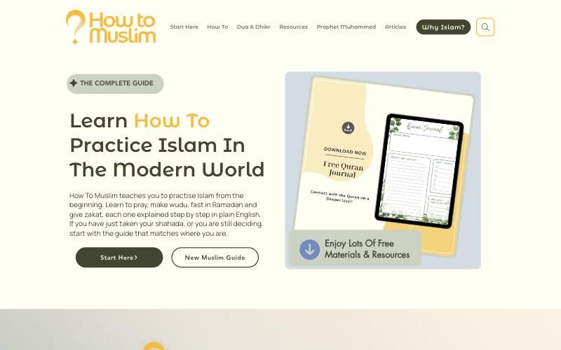 The How To Muslim homepage: practical guides to practising Islam in the modern world